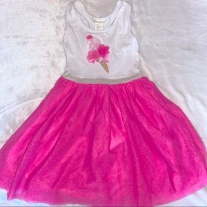 Kids size 8 dress, pink & white!